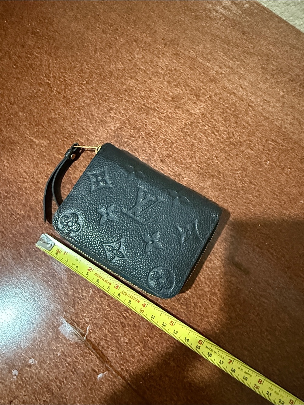 Louis Vuitton Black Embossed Leather Zip Wallet